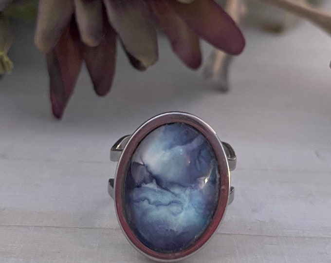 Azurri Blue Ring Watercolor.