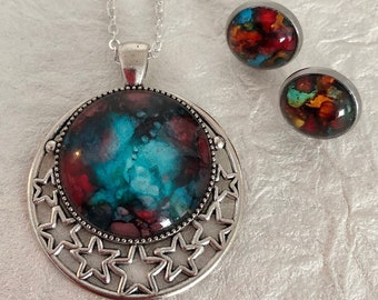 Turquoise Rose Celestial Pendant