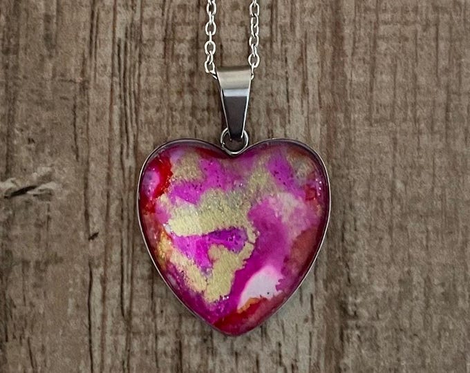 Valentines Heart Pink Gold Dust