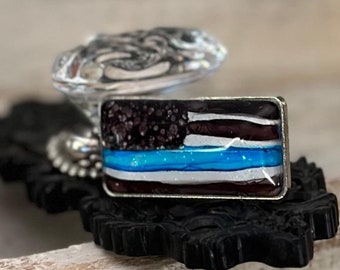 Blue Line American Flag Pendant