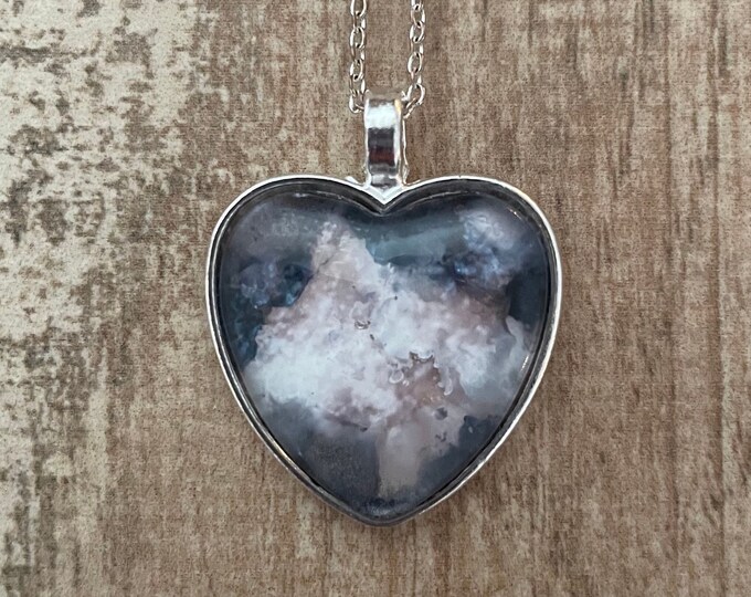 Smokey Grey Heart Pendant