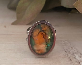 Marigold Amber Ladies Ring Watercolor.