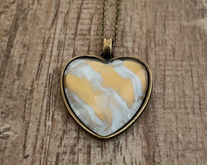 Valentines Heart Golden Stripe Bronze