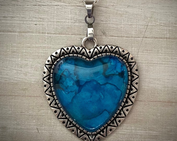 Blue Serenity Heart Pendant