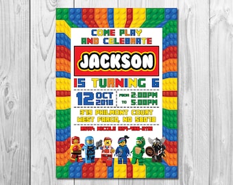 Lego Invitation Etsy