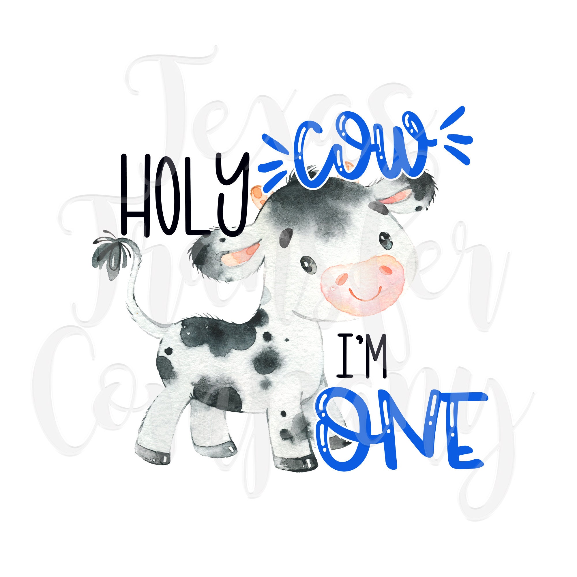 One Digital Download Cow Birthday Png 