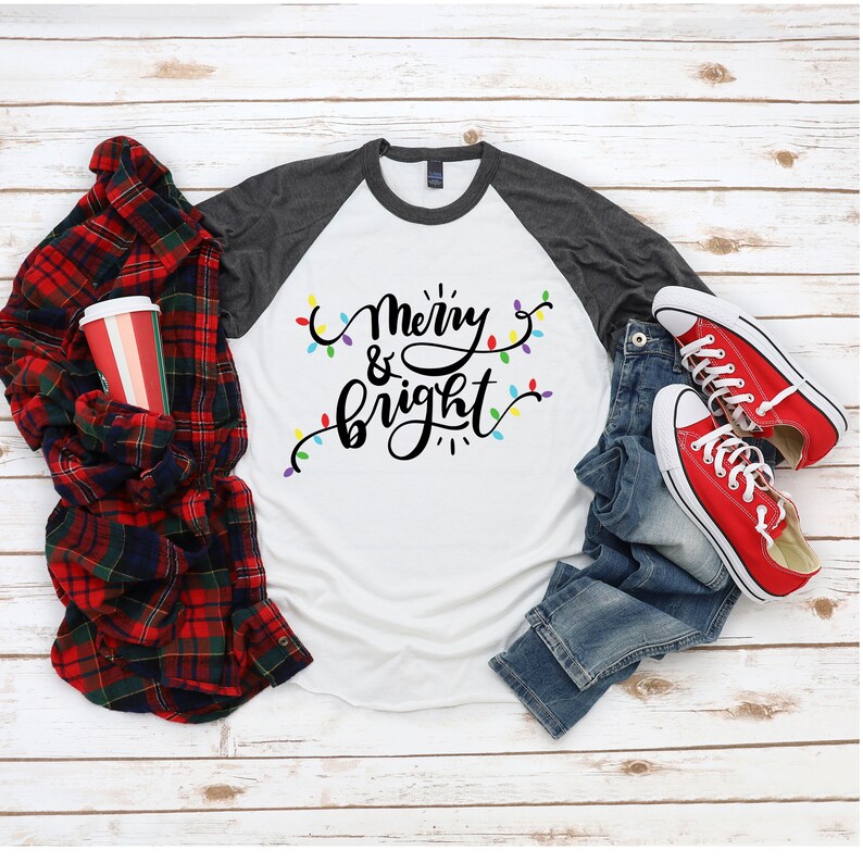 Download Merry and bright sublimation heat transfer cotton tshirt ...