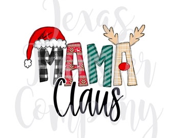 Mama Claus sublimation transfer, cotton tshirt transfer, christmas mom Tshirt transfer