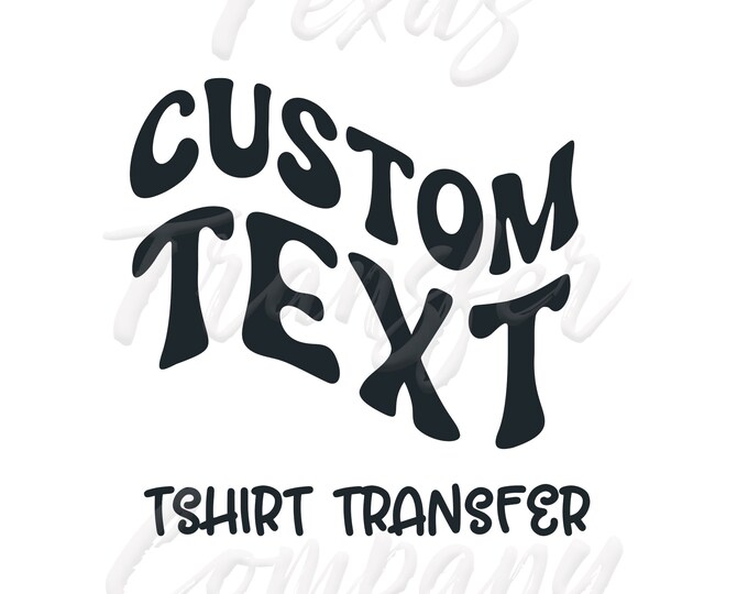 Custom Wavy Retro Text Sublimation Transfer, Cotton Transfer, Tshirt ...