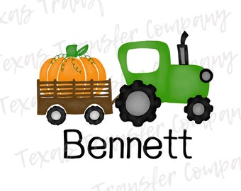 pumpkin green tractor sublimation transfer, cotton tshirt transfer, ready to press heat transfer, fall boys halloween sublimation transfer