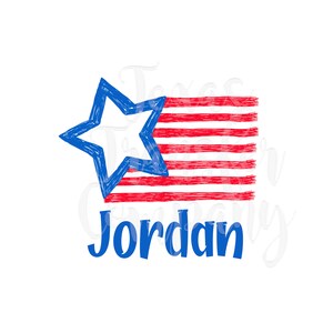 Kids Personalized 4th of July flag Sublimation transfer, red white and blue sublimation transfer, america, patriotic transfer