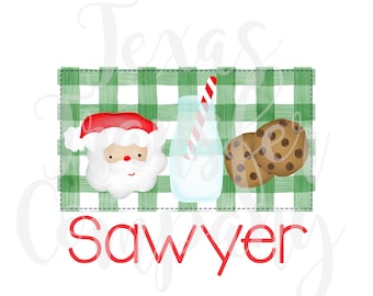 Santa milk and cookies sublimation transfer, cotton shirt transfer, ready to press heat transfer, personalized kids christmas heat transfer