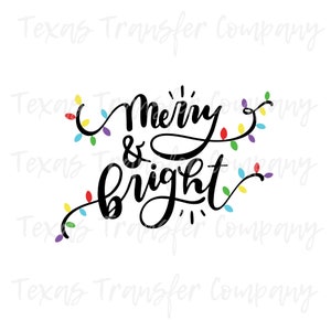 Fröhliche und helle Sublimationswärmeübertragung, Baumwoll-T-Shirt-Transfer, bereit zum Pressen von Wärmeübertragung, Weihnachtsbeleuchtung-T-Shirt-Transfer