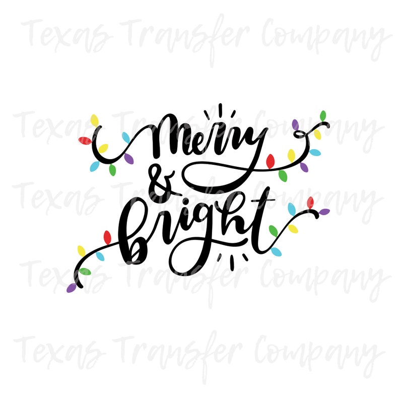 Download Merry and bright sublimation heat transfer cotton tshirt ...