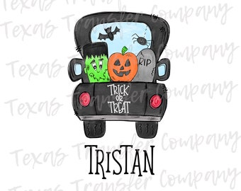 pumpkin truck sublimation heat transfer, cotton tshirt transfer, ready to press heat transfer, boys halloween sublimation transfer
