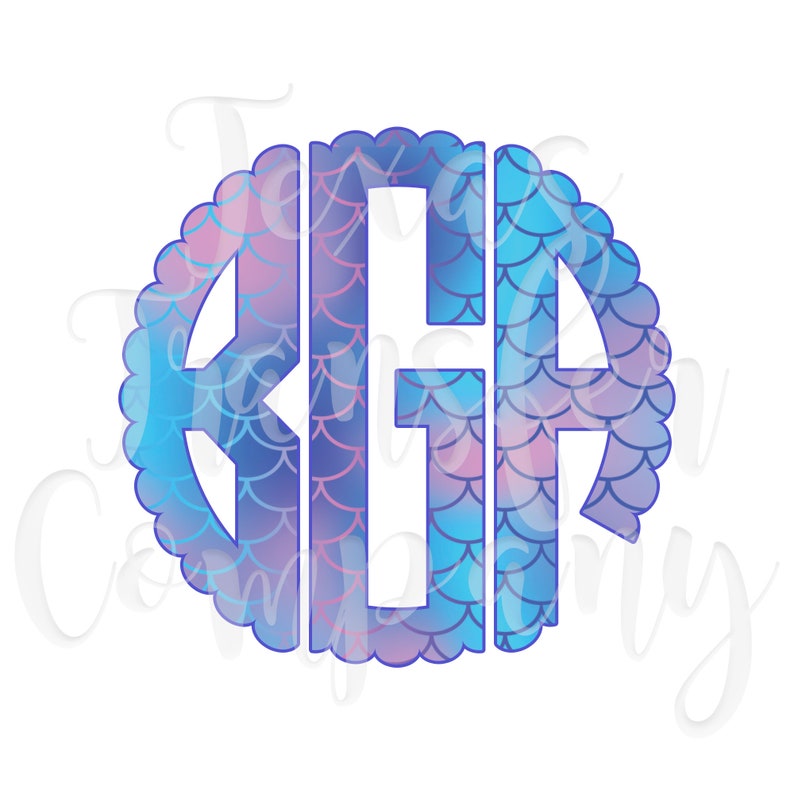 cotton heat transfer mermaid monogram t-shirt transfer mermaid print scallop monogram customized sublimation transfer