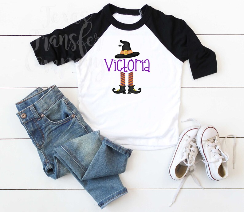 ready to press heat transfer cotton tshirt transfer spooky halloween transfer personalized witch legs sublimation heat transfer