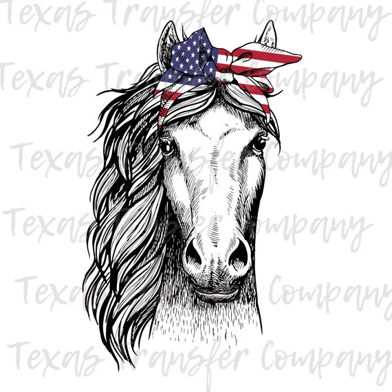 Download Patriotic Horse With Bandana Digital Download Horse Png Etsy PSD Mockup Templates