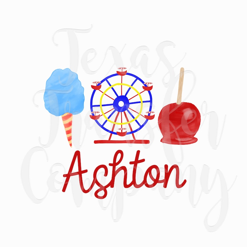 cotton candy carnival sublimation transfer kids cotton tshirt transfer fair Ferris wheel personalized transfer
