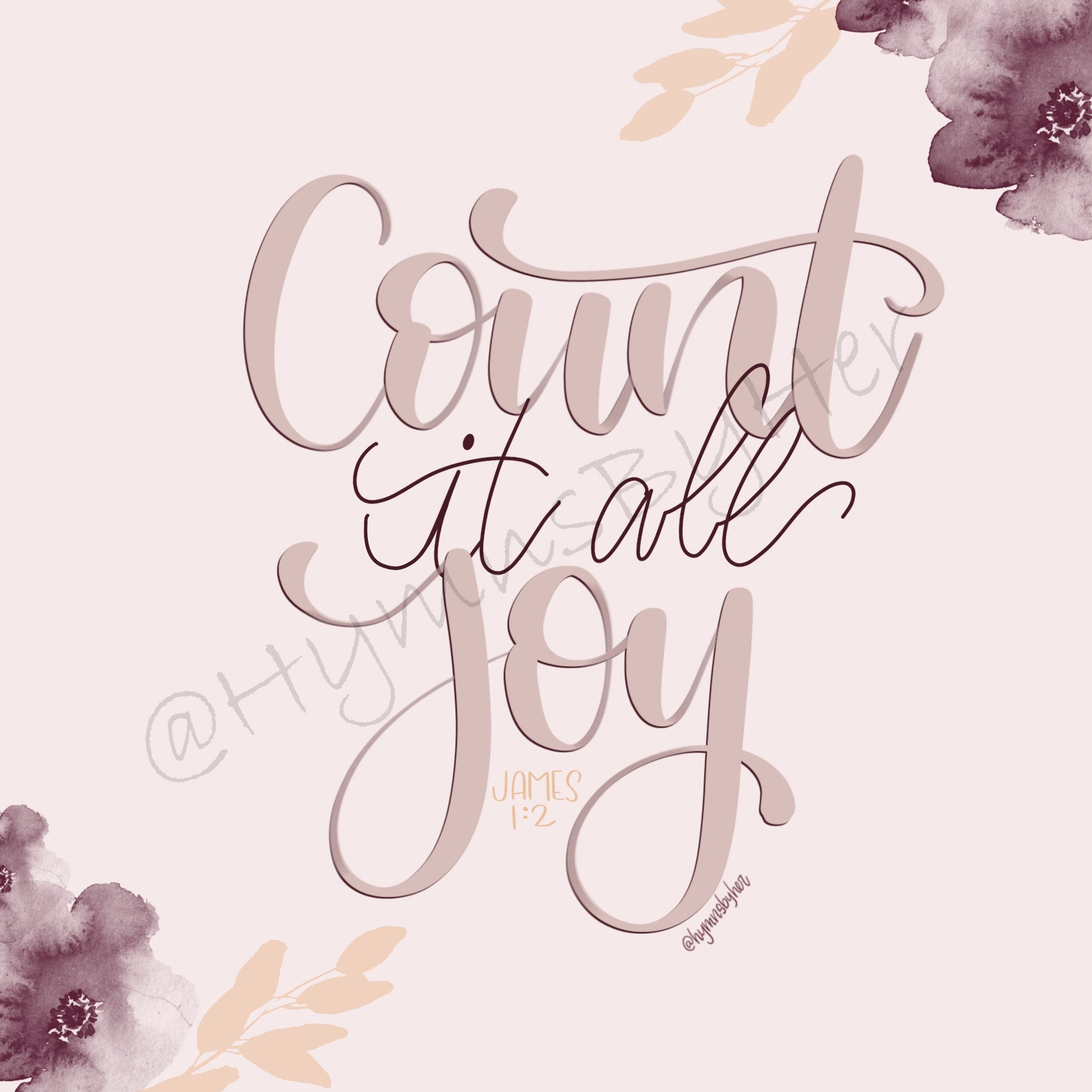 Count It All Joy Handlettered LDS Quote Printable Wall Art Etsy
