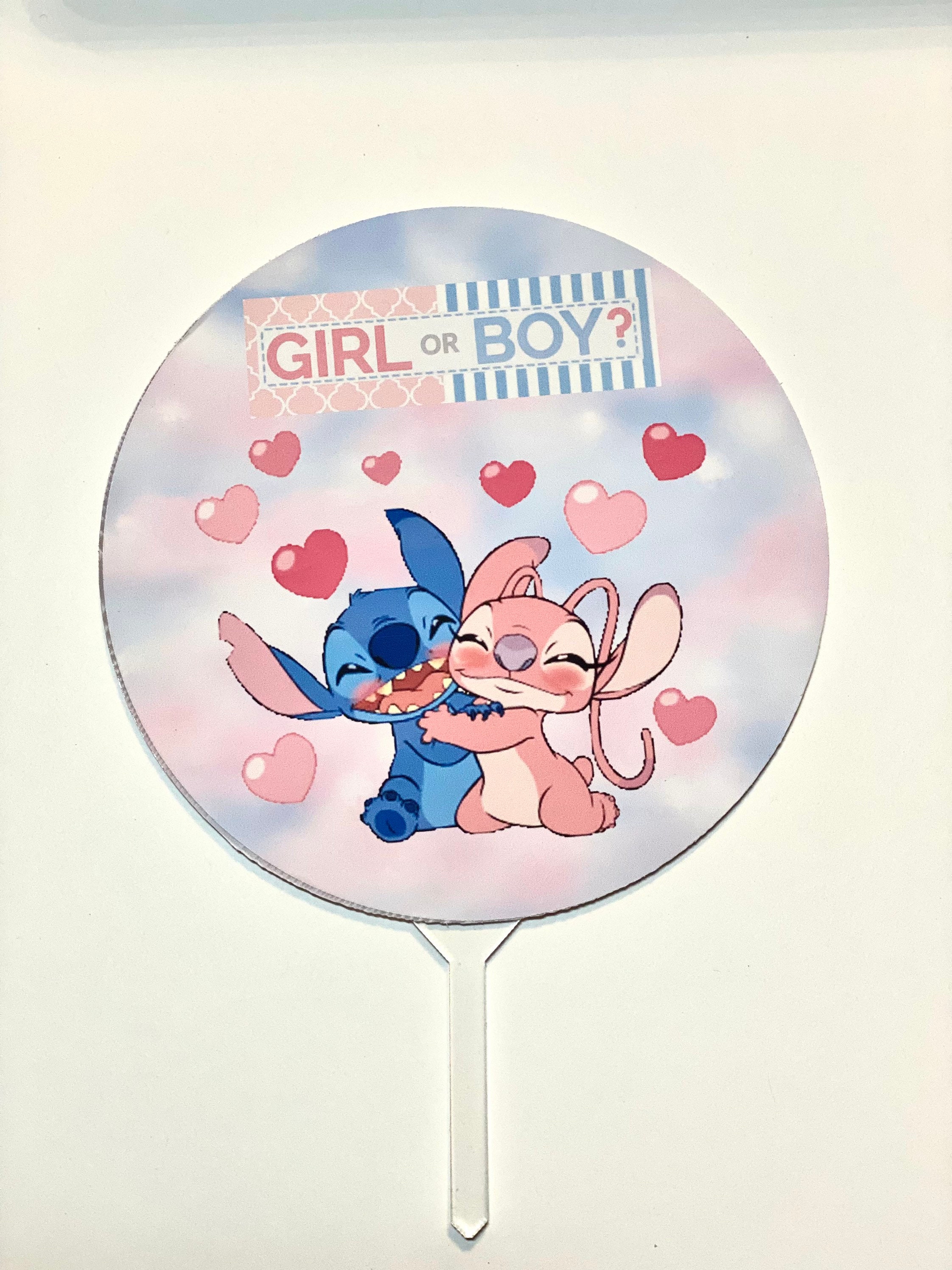 Stitch And Angel Gender Reveal Decorations