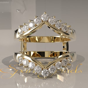 Aanpasbare ringversterker, Aggie Ring Wrap, Diamond Ring Wrap, Moissanite bijpassende ring, Eternity-ring, Diamond Eternity Band