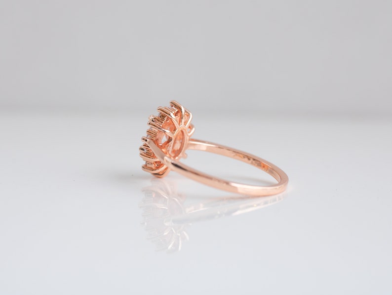 7x5 Oval Forever One Solid Rose Gold Oval Ring Anniversary Diamond Ring Halo Oval Engagement Ring Halo Oval Moissanite Engagement Ring