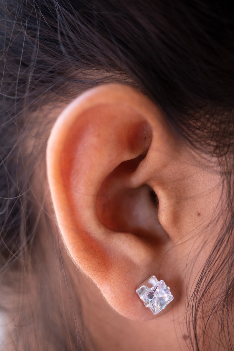 Prong Set Earrings Moissanite Diamond Studs Unique Diamond Earrings 14k18k Diamond Stud Diamond Earrings