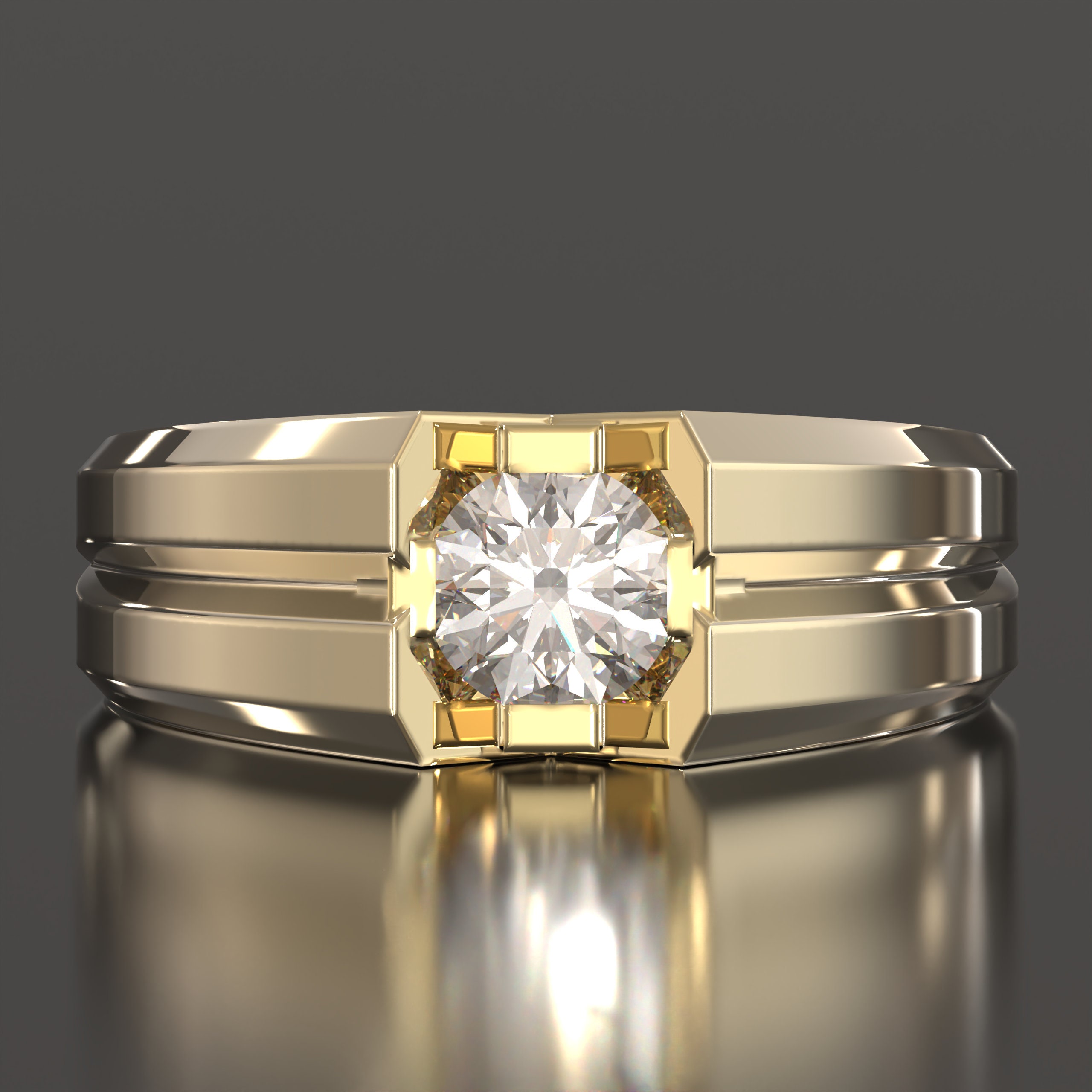 Artemis Signet Ring - 1.14ct Opalescent Diamond – Psyche Fine Jewelry