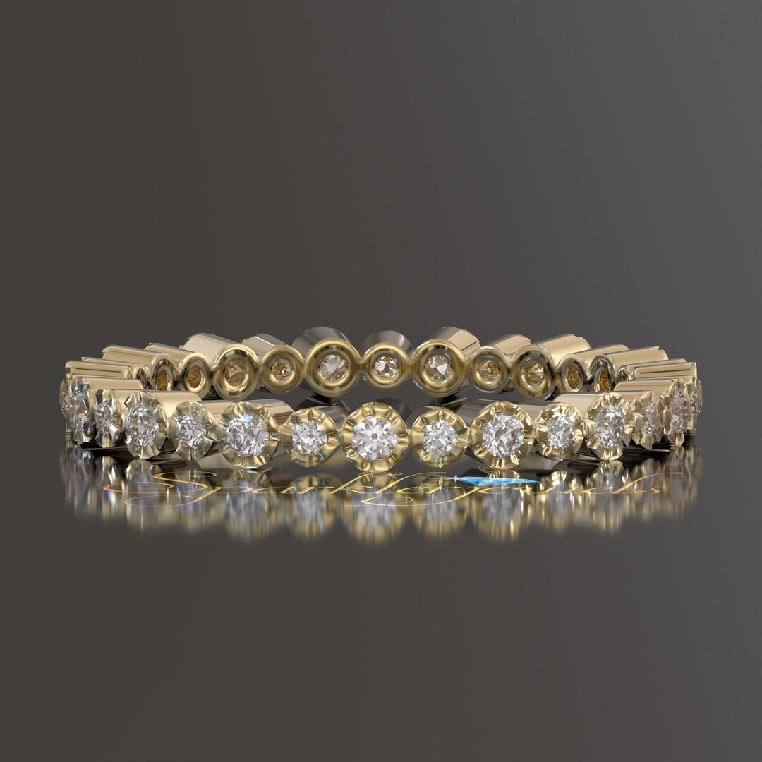 Moissanite Diamond FULL Eternity Band Wedding Band Stackable Ring for ...
