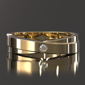 Single Stone Round Diamond Ring, Solid Gold Women Wedding Ring, Ring enhancer, Wedding Ring, Moissanite  matching band for women