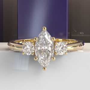 Marquise Lab Grown Diamond Ring For Women, Moissanite Women Engagement Ring, IGI Certified Marquise Diamond Women Ring For Her, Propose Ring