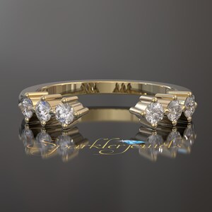 Matching/Wedding Band For Women, Stacking Band For Ring, Diamond Wedding Ring, Women Band, Ring Enhancer