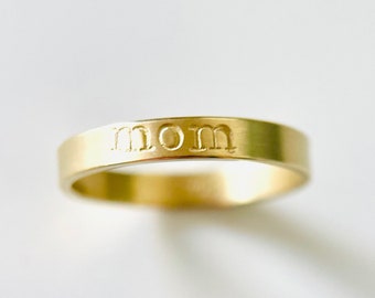 Mom Ring  - personalisierter Ring - 18kt Gold - echt Gold - Handarbeit - Goldschmiede - Muttertag Geschenk - Goldring