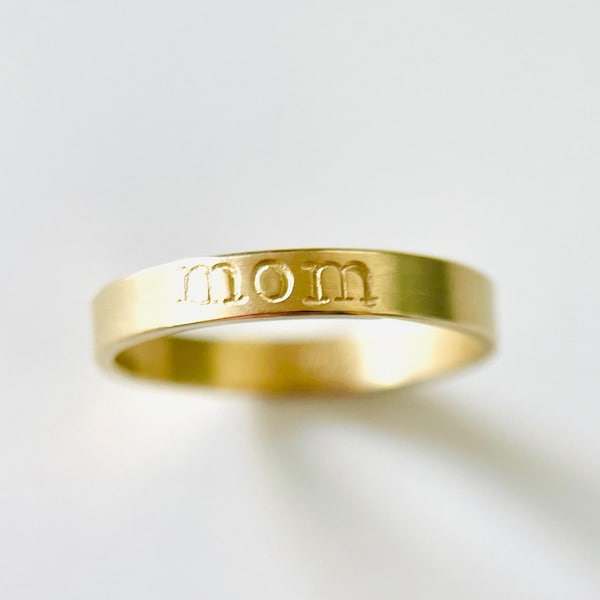 Moederring - gepersonaliseerde ring - 18kt goud - echt goud - handgemaakt - goudsmid - Moederdagcadeau - gouden ring