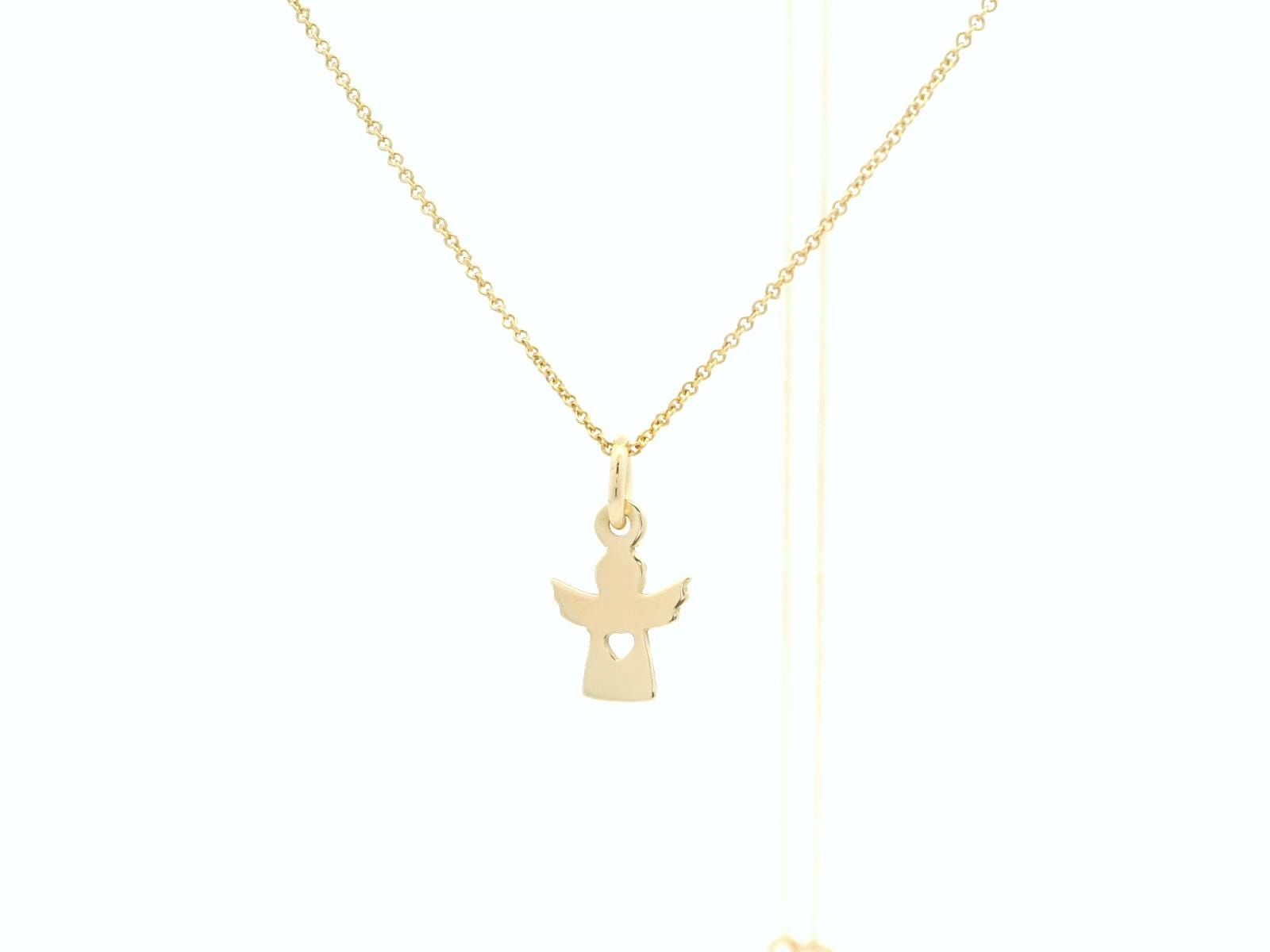18金(750)彫刻済み　ANGEL PENDANT Angel Pendant Made of 18kt 750 Yellow Gold - a Symbol of
