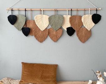Large olive greens wall hanging, macrame headboard wall decal, Boho wall decor over the bed, Olive, cobalt Blue gender neutral home decor