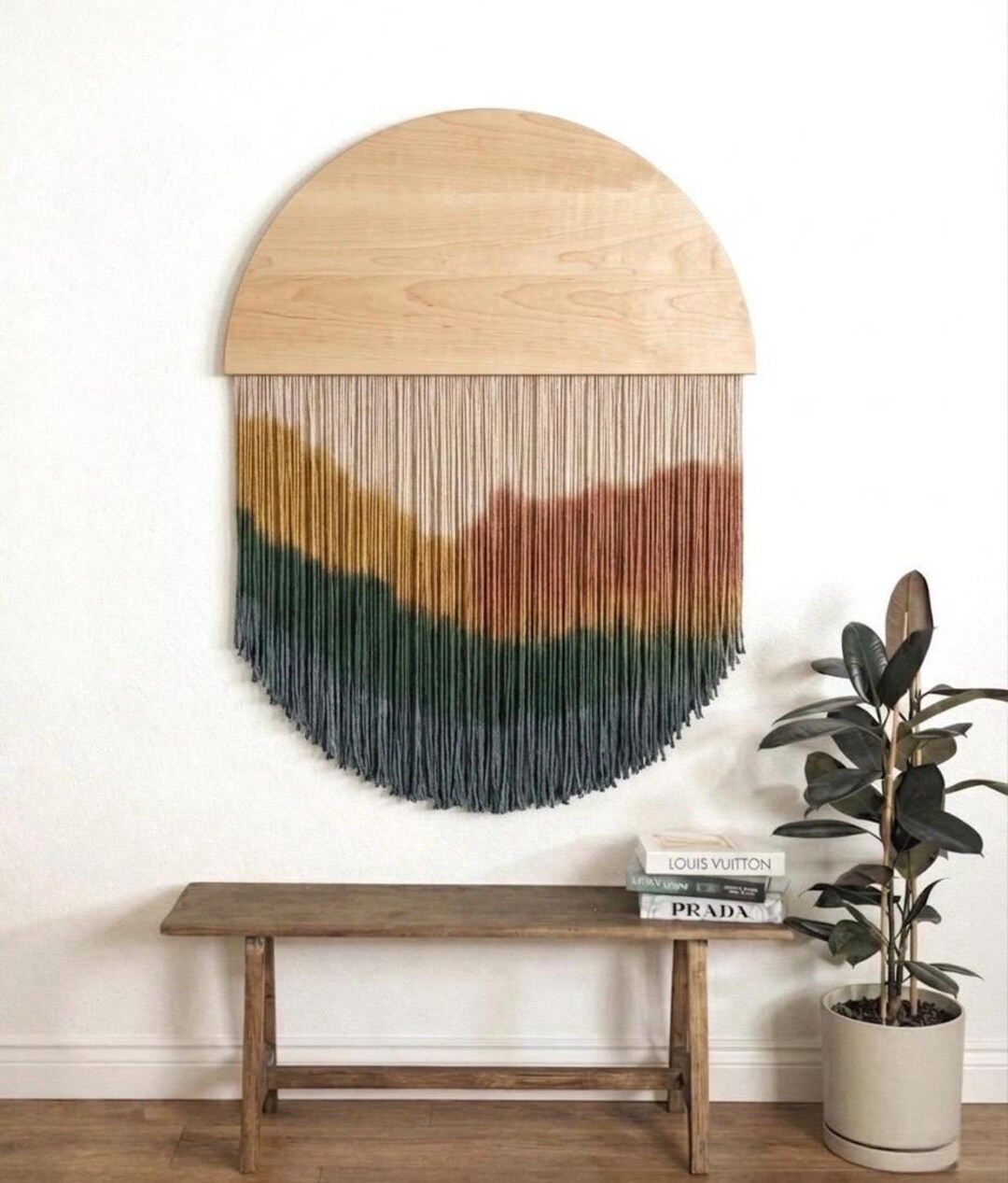 Round Modern Macrame Home Decor, Blue and Green, Modern Interior Design ...