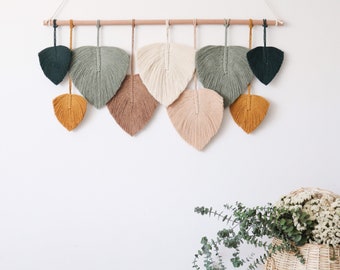 Large wall hanging, Spring decor, Boho wall art over the bed, Olive, Mustard and tan, soft colors home decor gift