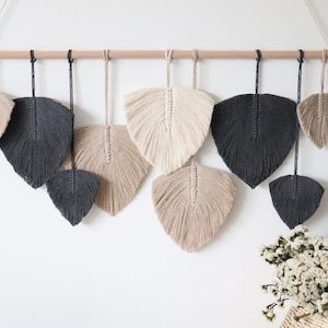 Boho wall art over the bed, Dark gray and tan, soft colors home decor baby shower gifts