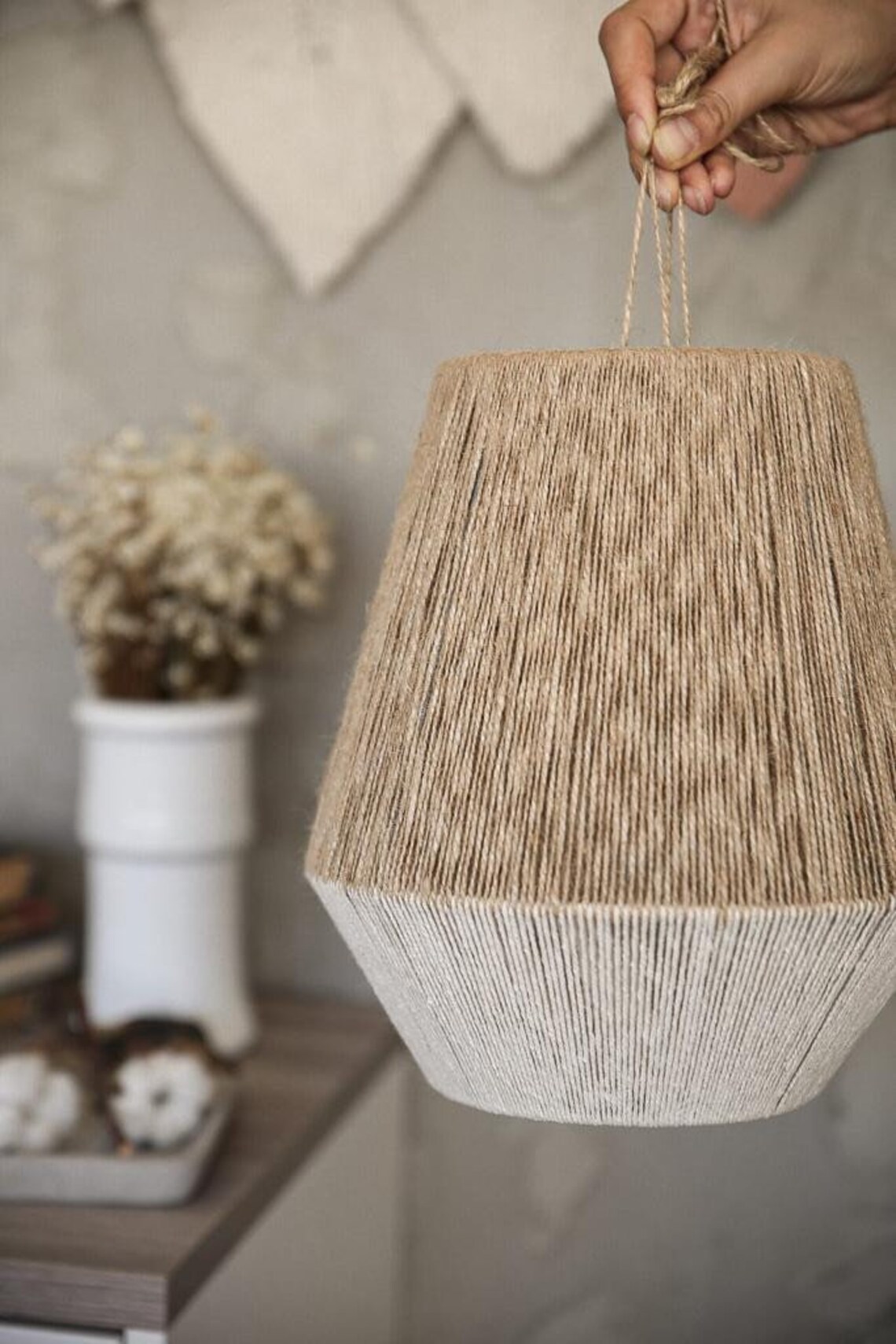 Boho Lighting Ceiling Pendant Light With Multicolored Rope Etsy