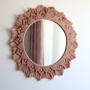 Large Boho Macrame mirrors for wall decor, Large macrame wreath, Macrame wall decor gift for nursery