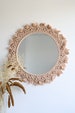 Large Round Macrame Mirror wall decor, macrame boho mirror, woven macrame wall hanging mirror, macrame wreath mirror Statement mirrors 