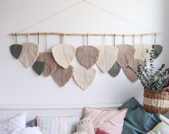 Natural large macrame wall hanging, Handmade boho decor bedroom, Cozy decor, Bedroom headboard