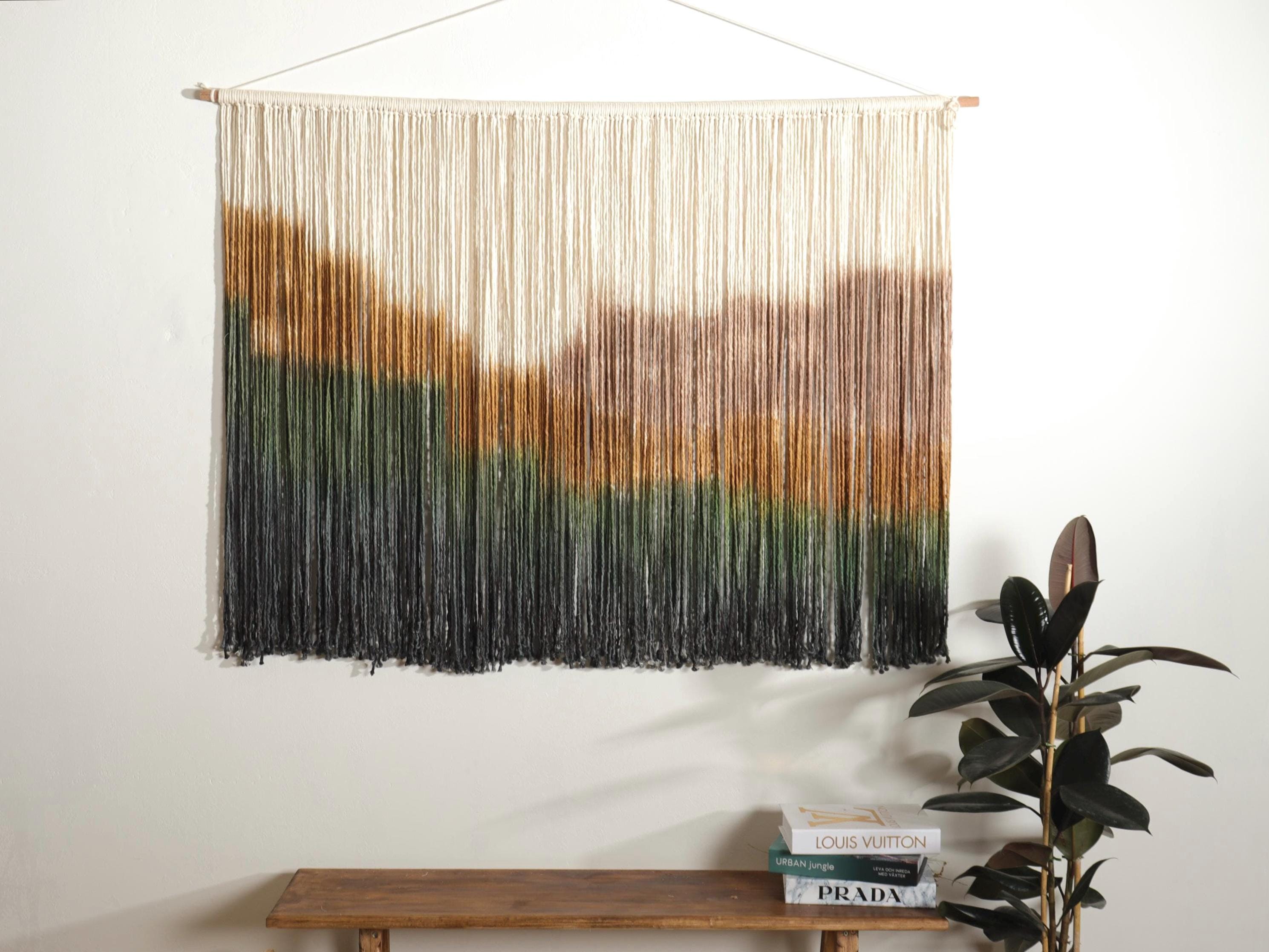 Boho macrame wall art, Dip dye ombre macrame wall hanging, headboard over the bed, living room decor