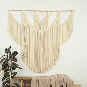 Moderne Makramee Boho Wandbehang groß, Baumwollseil Wand Kunst, Wohnkultur für Wohnzimmer, Housewarming Geschenk