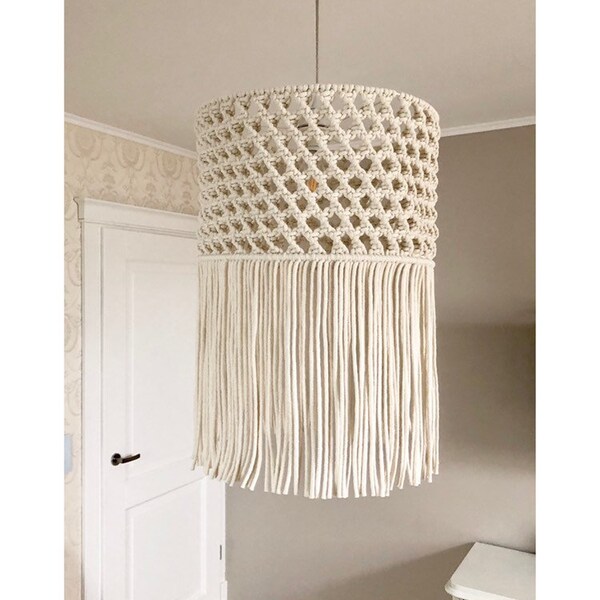 Macrame lampshade etsy