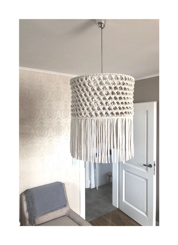 Big Macrame Chandelier Wedding Lamp Ceiling Hanging Wedding Lampshade Makrama Lampa Wall Decor Pantalla De Lampara Bohemian Tapestry