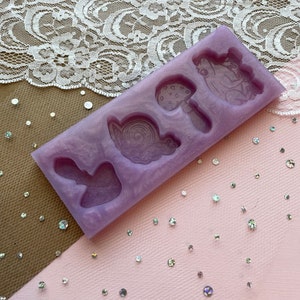 Mushrooms, snail, frog, cottagecore, Resin, silicone, flat, mold