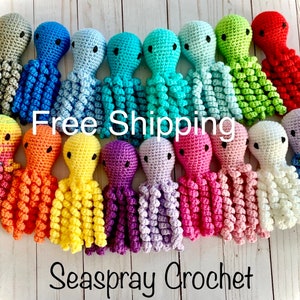 Crochet Octopus Plush for Preemie Baby NICU (6")